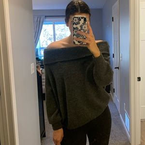 Grey off shoulder sweater